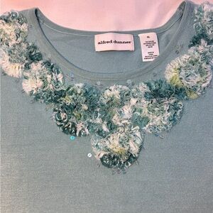 Alfred Dunner Teal Embellished Sweater (XL):